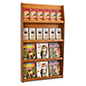 4-Tier Wood Magazine Shelving With Medium Oak Finish 4-tier wood magazine shelving with open shelves