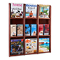 This Adjustable Magazine Rack Enhances Your Periodicals With a Rich Mahogany Stained Finish Adjustable magazine rack with mahogany finish