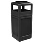 black ash/trash receptacle with lid black ash/trash receptacle