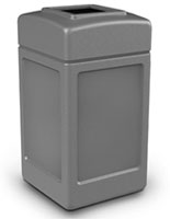 gray waste container with top opening gray waste container