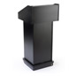 Black Podium Fixture - Hidden Casters for Tilt and Roll Mobility Mobile black podium fixture with hidden casters