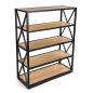 Engineers Industrial Bookcase Shelves Create Interesting Color Contrast 5-tier engineers industrial bookcase shelves made from pine and steel