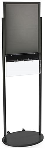 Black 18 x 24 Mobile Poster Stand with 4 Brochure Pockets, Powder Coated 