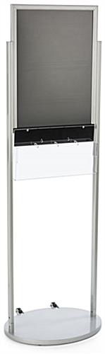 18 x 24 Silver Mobile Poster Stand with 4 Leaflet Pockets, Acrylic Holster 