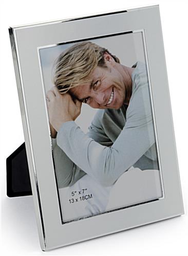 Portrait View of 5" x 7" Silver Plated Picture Frames Metal 5" x 7" Silver Plated Picture Frames