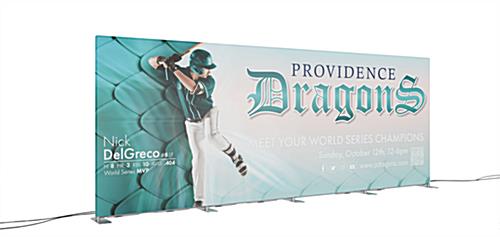 20' backlit display with custom printed graphics and aluminum feet
