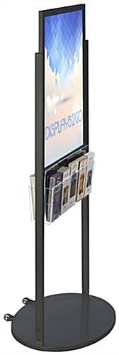 Black 22 x 28 Mobile Poster Display with 10 Literature Pockets for Graphics