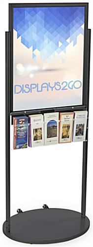 Freestanding Black 22 x 28 Mobile Poster Display with 10 Literature Pockets
