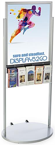 Freestanding Silver 22 x 28 Mobile Poster Display with 10 Information Pockets