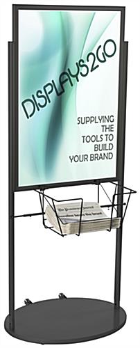 Black 24 x 36 Poster and Literature Stand with Wheels for Visuals