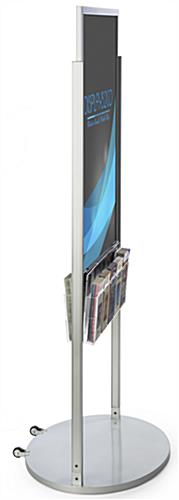 Mobile Silver 24 X 36 Poster Display with 10 Compartments for Brochures