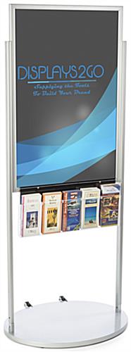 Floor Standing Mobile Silver 24 x 36 Poster Display with 10 Compartments