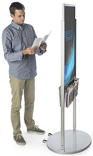 Mobile Silver 24 X 36 Poster Display with 10 Compartments for Leaflets