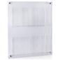 Wall mounted literature holder with 4 acrylic dividers to make 8 pockets
