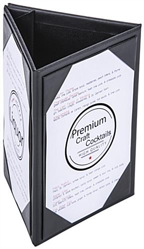 4” x 6” (3) Sided Table Tent with Knock Down Design Black 4” x 6” (3) Sided Table Tent