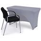 Gray stretch table cloth with flame retardant material