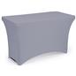 Gray stretch table cloth with dryer safe design