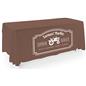 Brown open back tablecloth with custom design