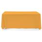 Gold 3-sided event table cloth with rounded top corners to prevent bunching