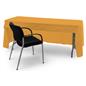 Gold 3-sided event table cloth with room for seating and storage