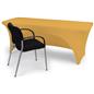 Gold stretch table cloth with fitted skirt design
