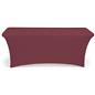 Burgundy stretch table cloth for 72 inch long tabletops
