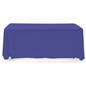 Royal blue 3-sided event table cloth with rounded top corners to prevent bunching
