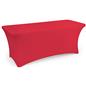 Red stretch table cloth with flame retardant fabric