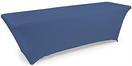 Use This Navy Blue Stretch Table Cloth to Add a Pop of Color to Your Exhibit Booth Navy blue stretch table cloth