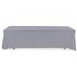 Grey 3-sided event table cloth with clean drape and rounded corner design