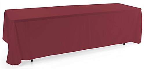 This Burgundy 3-sided Event Table Cloth Can Be Cleaned Regularly in the Washing Machine Burgundy 3-sided event table cloth in machine washable polyester fabric