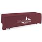 Burgundy open back tablecloth for eight feet displays