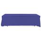 Royal blue 3-sided event table cloth with clean drape and rounded corner design