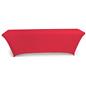 Stretch table cloth with open back design