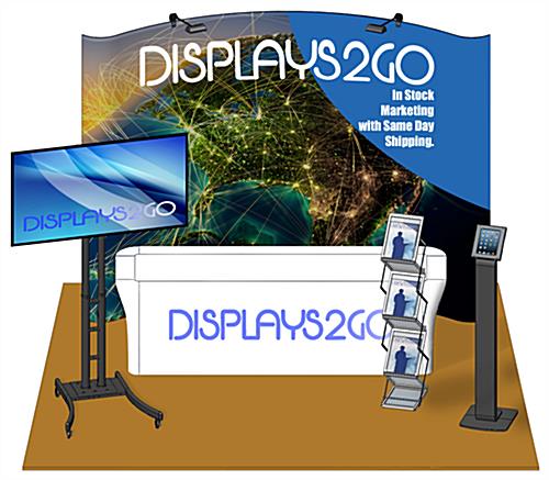 10 x 10 Exhibit Booth Kit Ideal for Businesses 10 x 10 Exhibit Booth Kit with Front Printed Table Cover