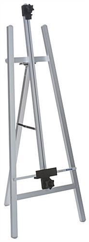Oblique View of Silver Metal Fold-Up Easel Adjustable Silver Metal Fold-Up Easel