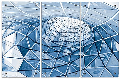 Geometric Acrylic Triptych for Galleries Geometric Acrylic Triptych, 30" Overall Height