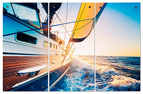 Wall Mounted Sailboat Triptych Scenic Sailboat Triptych