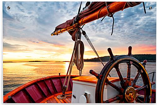 Nautical Ship's Wheel Acrylic Photo Print Ship's Wheel Acrylic Photo Print on 36" x 24" Panel