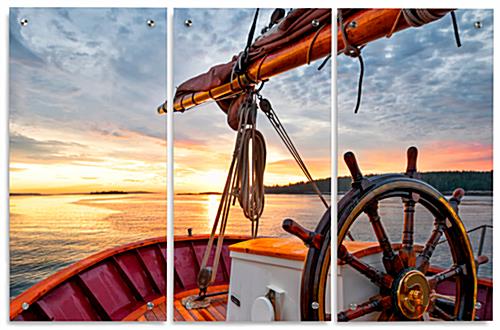 Nautical Triptych Print with 15" x 30" Panels Nautical Triptych Print with 3 Photo Panels