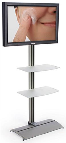 30 x 74-11/16 x 16-1/2-Inch, Aluminum Flat Panel TV Stand With Tilting Bracket And 2 Large Acrylic Shelves Holds 32 - 42-Inch Monitors Plasma TV STands With 2 Acrylic Shelves And Tilt Mount Bracket
