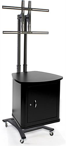 Includes a Height Adjustable Shelf for Audio Visual Equipment TV Stand with Locking Storage