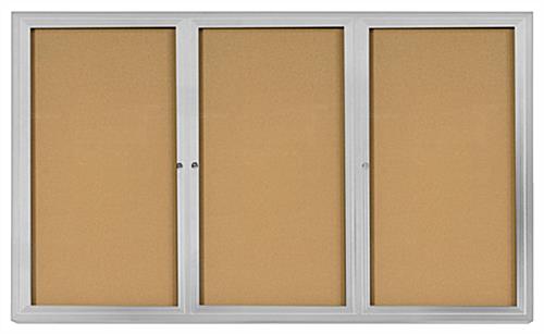 Enclosed Corkboard With Gray Backing enclosed corkboard