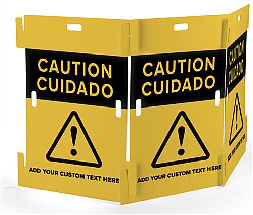 This Interlocking Caution Barricade Is Great for Construction Zones Interlocking caution barricade with customizable text field