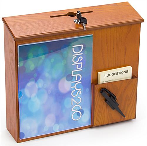 Wooden Wall Mounted Suggestion Box Wall Mounted Suggestion Box with Wood Finish