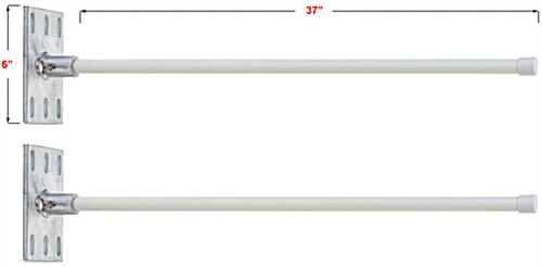 This Wall Mount Banner Hardware System Adheres to Vertical Surfaces in Portrait Orientation 6 inch tall wall mount banner hardware system with aluminum bracket