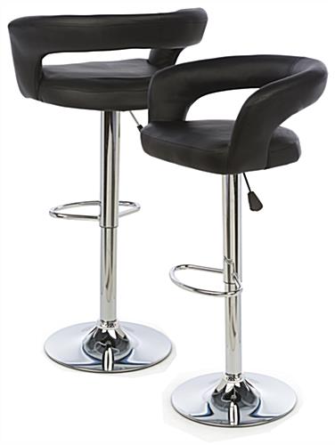 Pneumatic Bar Stool, Front View Pneumatic Bar Stool is Rotating & Height Adjustable