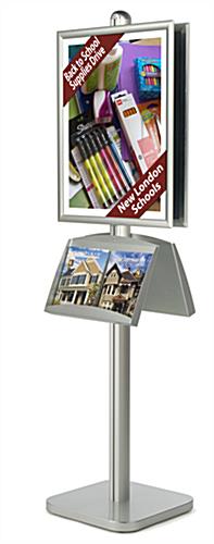 Poster Literature Stand with Two 22x28 Frames & Two Magazine Trays poster literature stand
