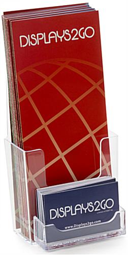 4-1/2 x 6-7/8 x 3-7/8-Inch Clear Plastic Brochure and Business Card Holder Leaflet Holders: With Business Card Holder