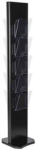 Front View of Double-Sided 10-Pocket Magazine Display Black Aluminum Double-Sided 10-Pocket Magazine Display